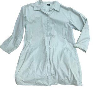 eileen fisher pale pale aqua lightweight cotton jacket L